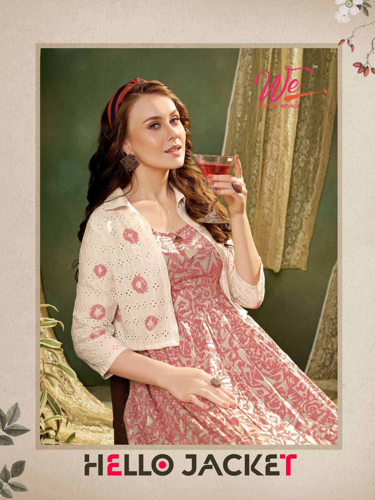 hello jacket we 1001-1008 series latest fancy designer western wear kurti wholesaler surat gujarat