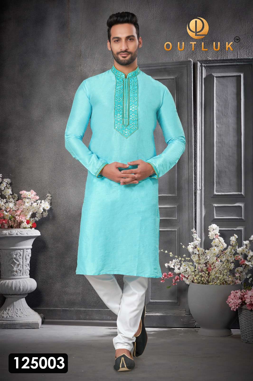 outlook vol-125 by outlook 125001-125004 series latest fancy designer mens kurta pajama wholesaler surat gujarat