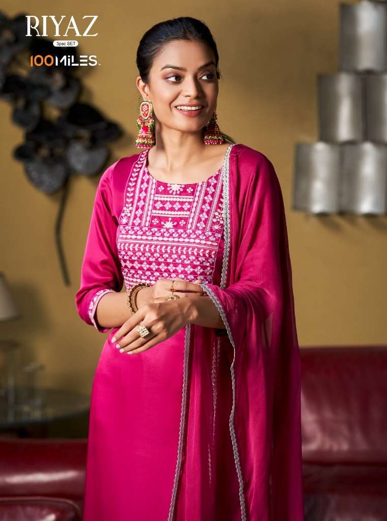 riyaz 100 miles 01-04 series latest designer traditional fancy kurti set wholesaler surat gujarat