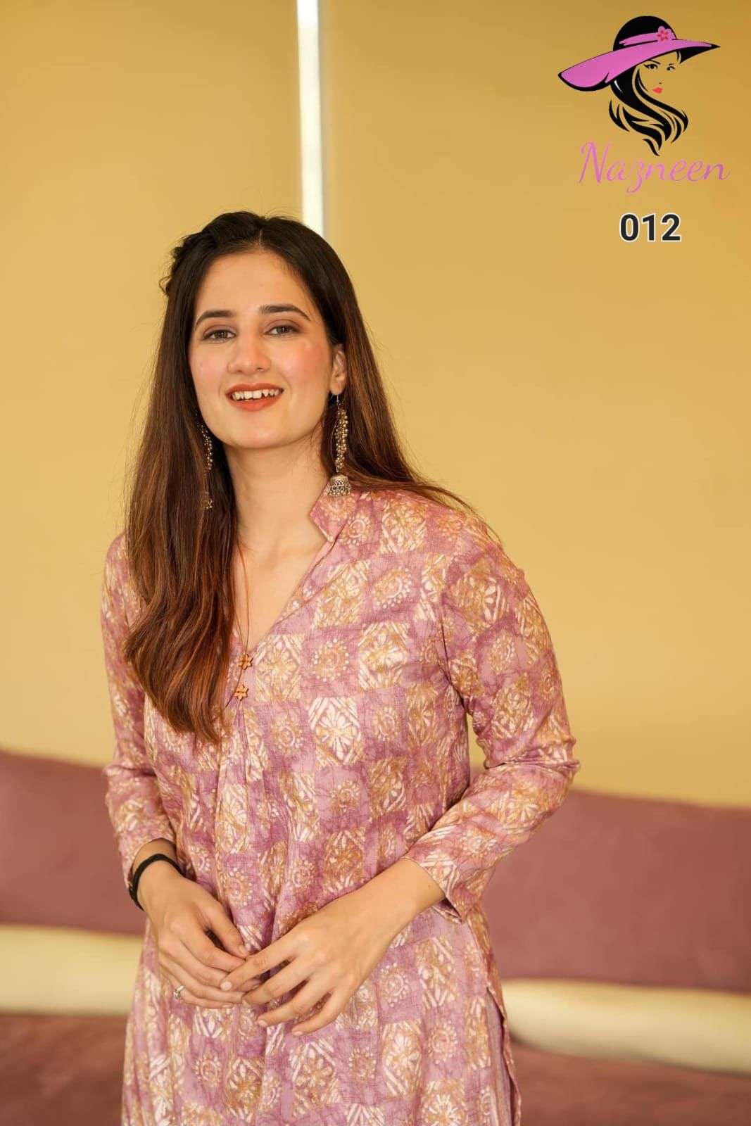 saanvi nazneen 007-012 series latest designer fancy kurti set wholesaler surat gujarat