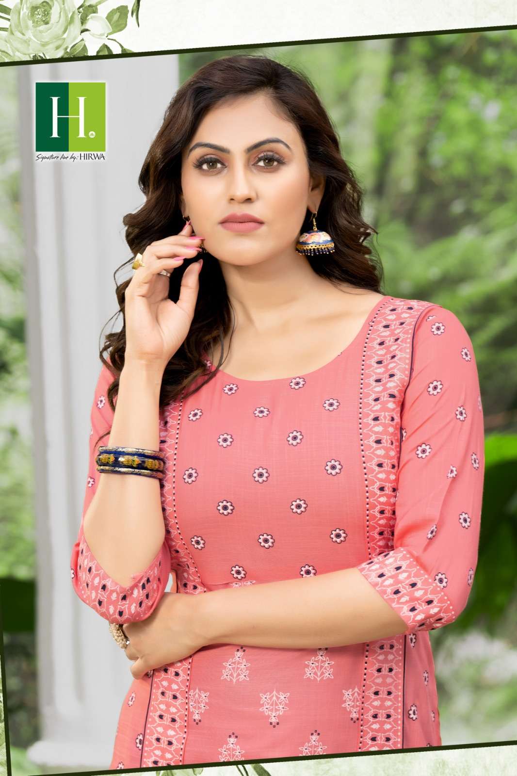 sanjana hirwa 101-106 series latest designer fancy long kurti wholesaler surat gujarat