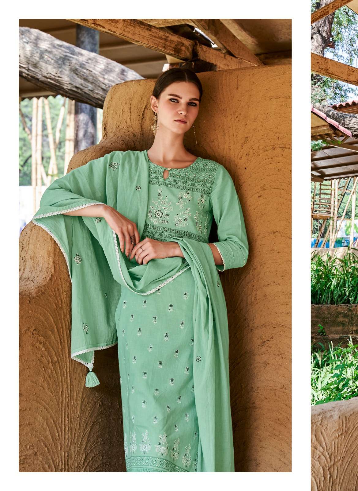 veda four buttons 3251-3258 series latest fancy designer kurti set wholesaler surat gujarat