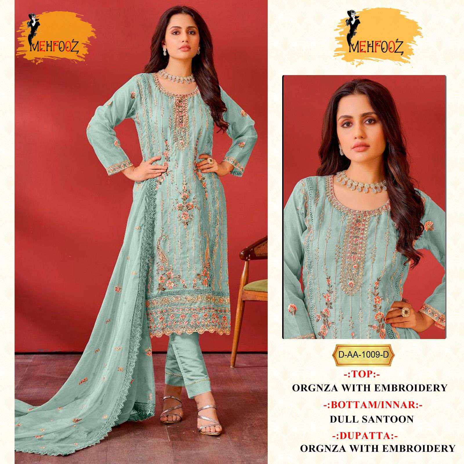 1009 colour series mehfooz latest pakistani designer salwar kameez wholesaler surat gujarat