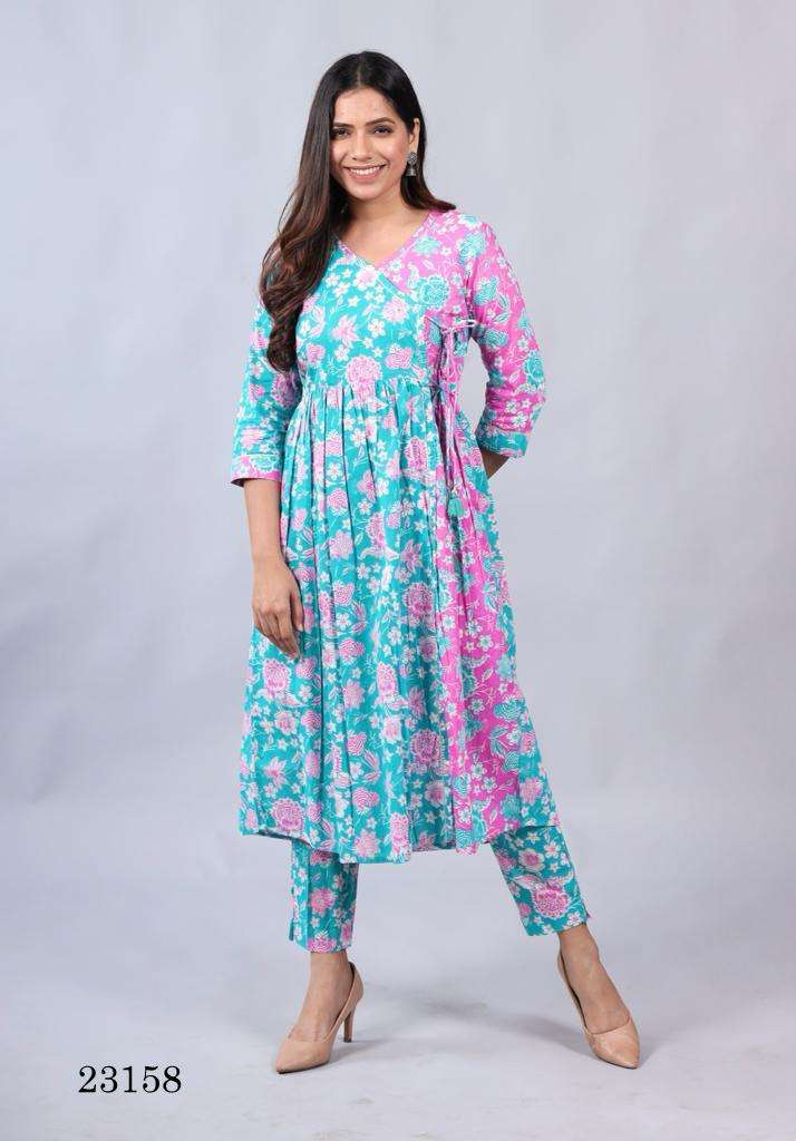 23158 design indira apparel latest designer fancy kurti set wholesaler surat gujarat
