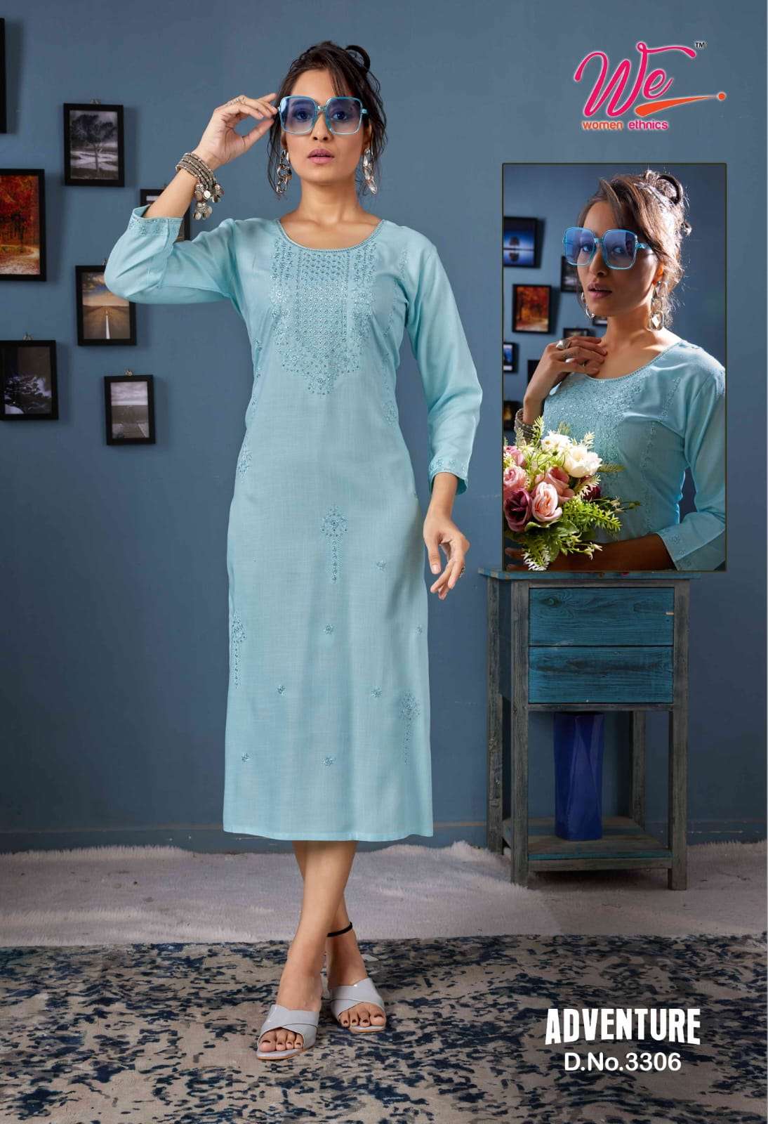 adventure we 3301-3306 series latest designer fancy casual wear kurti wholesaler surat gujarat