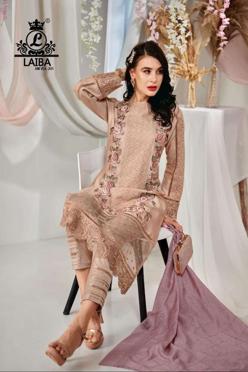 am vol-241 laiba latest pakistani fancy designer salwar kameez wholesaler surat gujarat