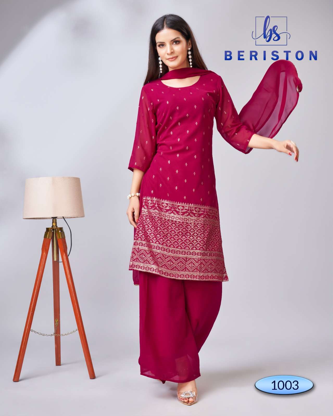 bs vol-10 beriston 1001-1004 series latest fancy plazzo salwar kameez wholesaler surat gujarat