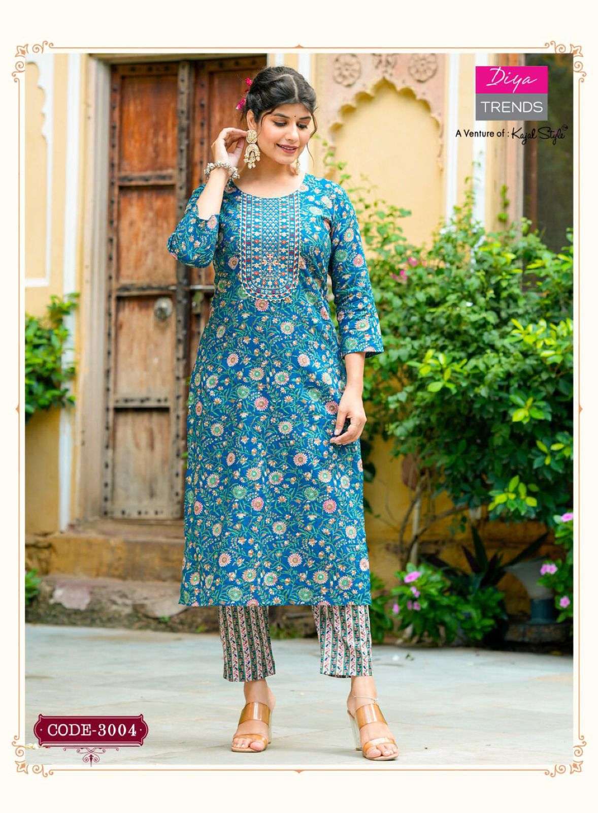 cotton candy vol-3 diya trendz 3001-3008 series latest fancy designer kurti set wholesaler surat gujarat