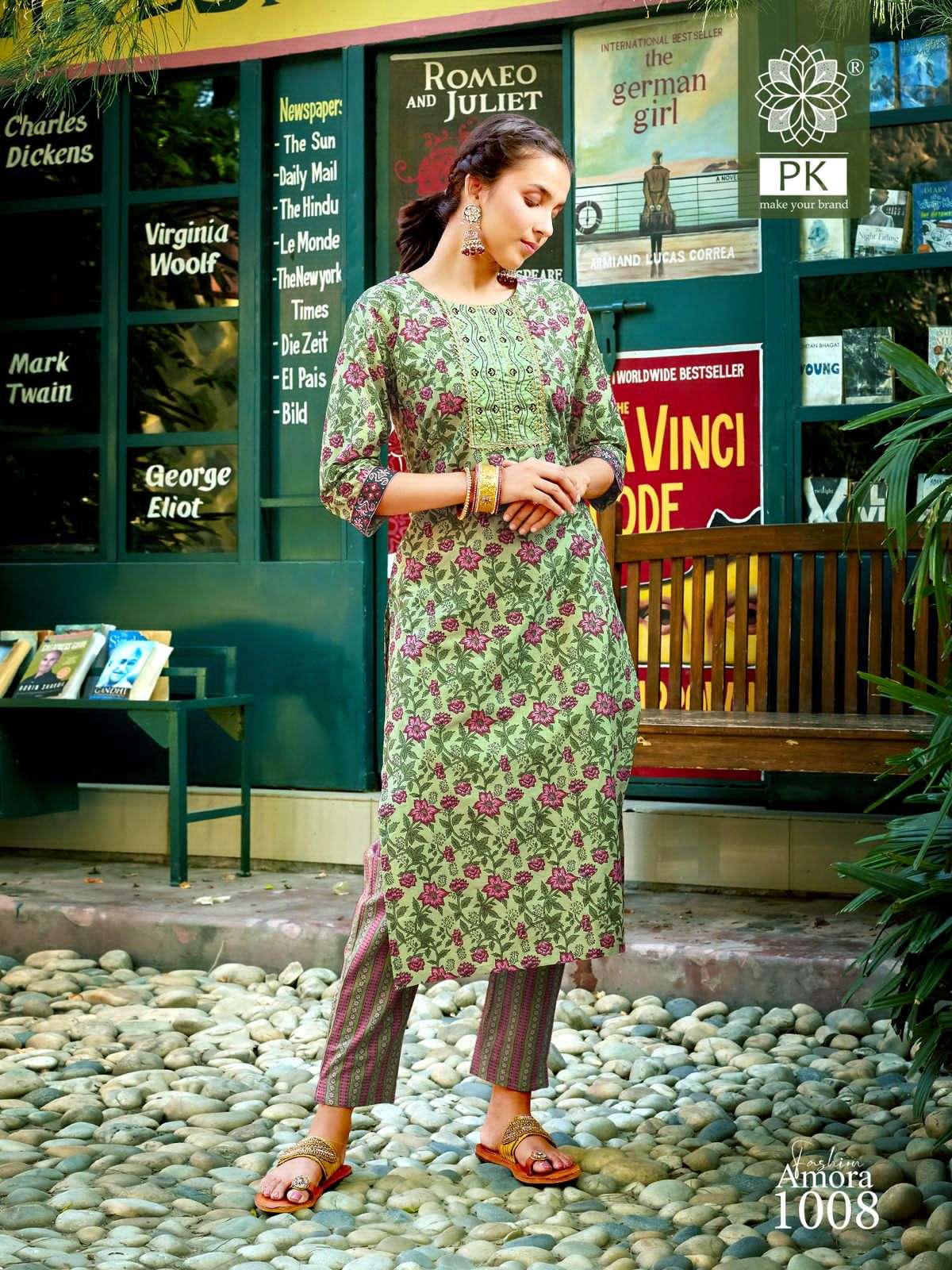 fashion amora vol-1 pk 1001-1006 series latest fancy designer kurti set wholesaler surat gujarat