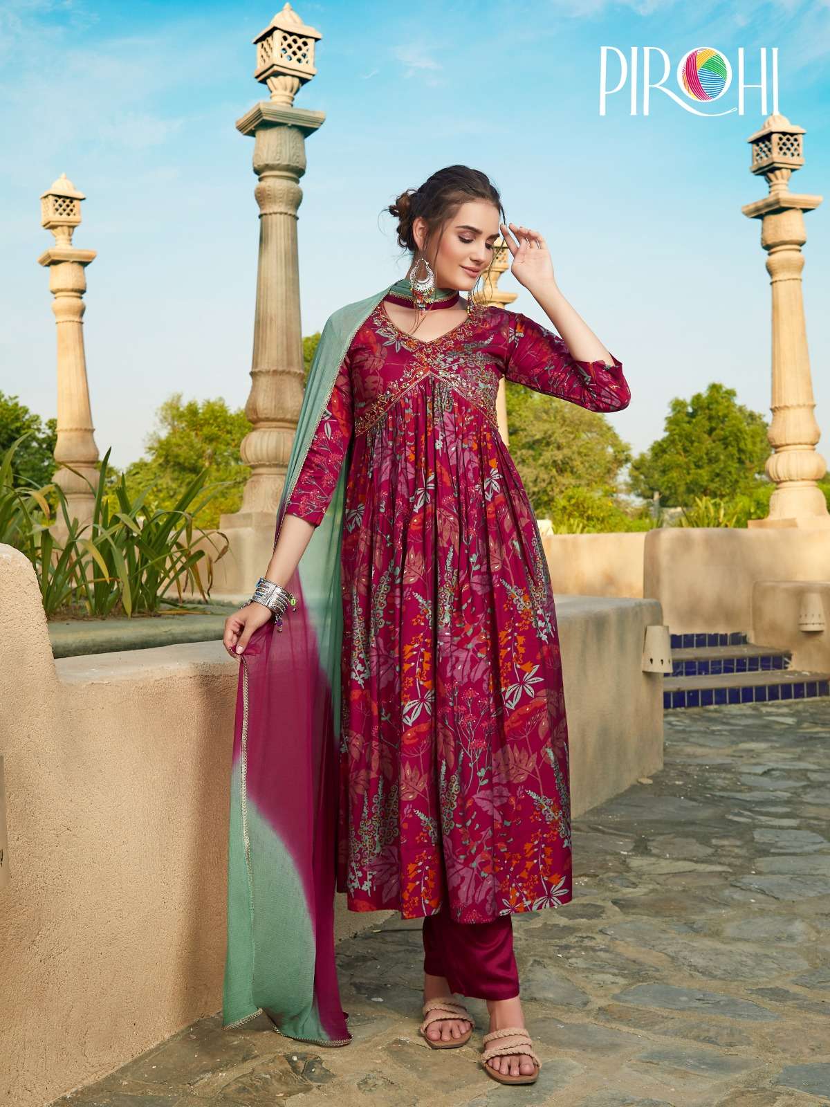 heeriye-2 pirohi 1001-1004 series latest designer festive wear fancy kurti set wholesaler surat gujarat