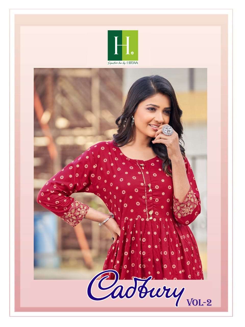 hirwa cadbury vol 2 2001-2004 series heavy reyon pleats style designer kurti online best price surat 