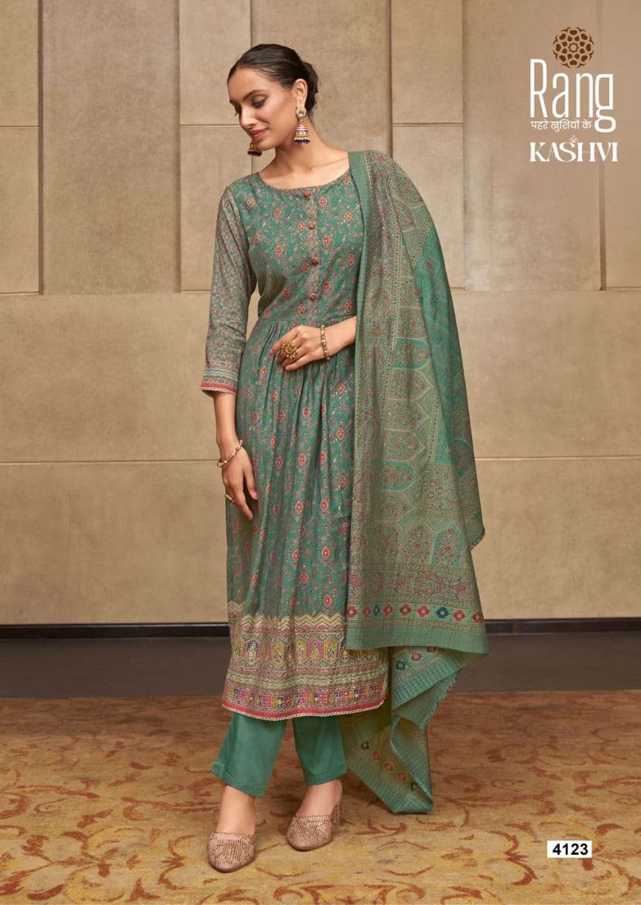 kashvi rang 4121-4124 series latest designer fancy anarkali salwar kameez wholesaler surat gujarat