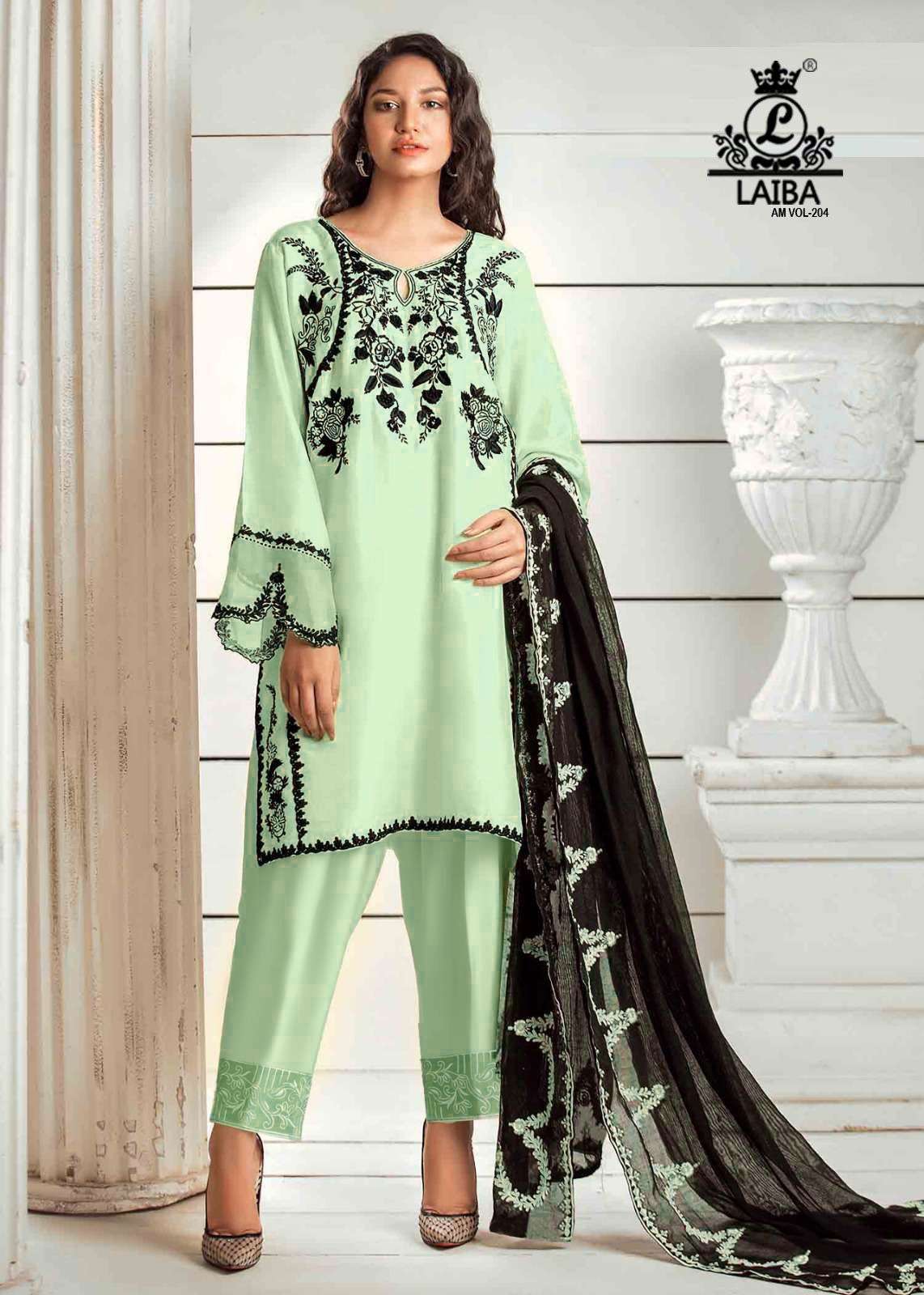 laiba vol-204 by laiba designer pakistani traditional readymade salwar kameez wholesaler surat gujarat