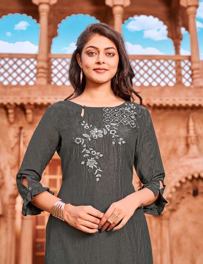 octavia vol-14 kalaroop 13833-13838 series designer latest casual fancy kurti wholesaler surat gujarat