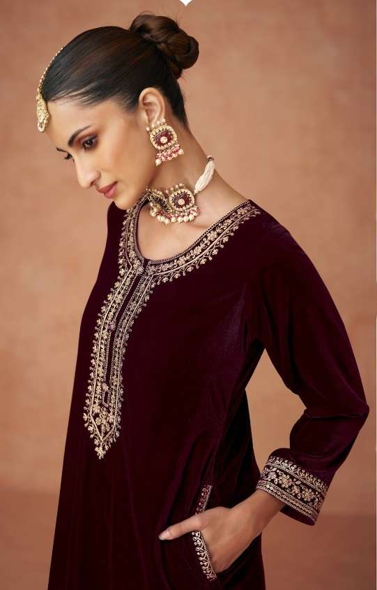 aarzoo lt nitya 901-905 series latest pakistani velvet  salwar kameez wholesaler surat gujarat