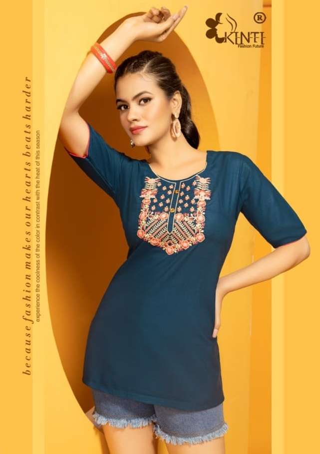 babes kinti 101-108 series latest fancy designer short top wholesaler surat gujarat