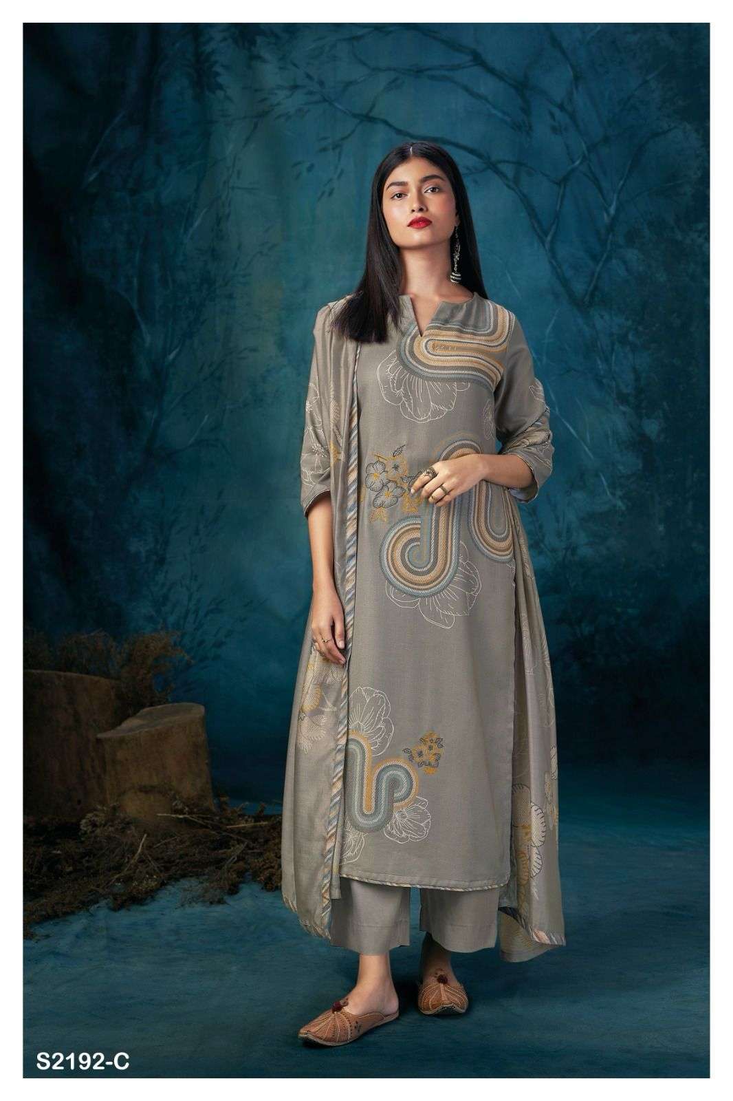 ganga olivette 2192 colour series premium pashmina embroidred party wear salwar kameez online shopping surat 