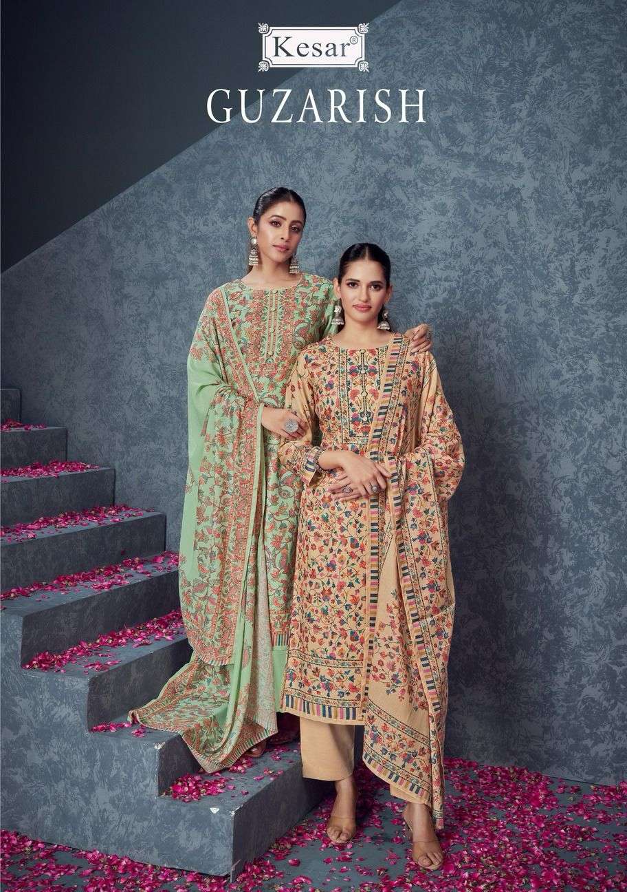 kesar guzarish 1001-1006 series exclusive party wear pashmina kaani digital print suits online shopping surat 