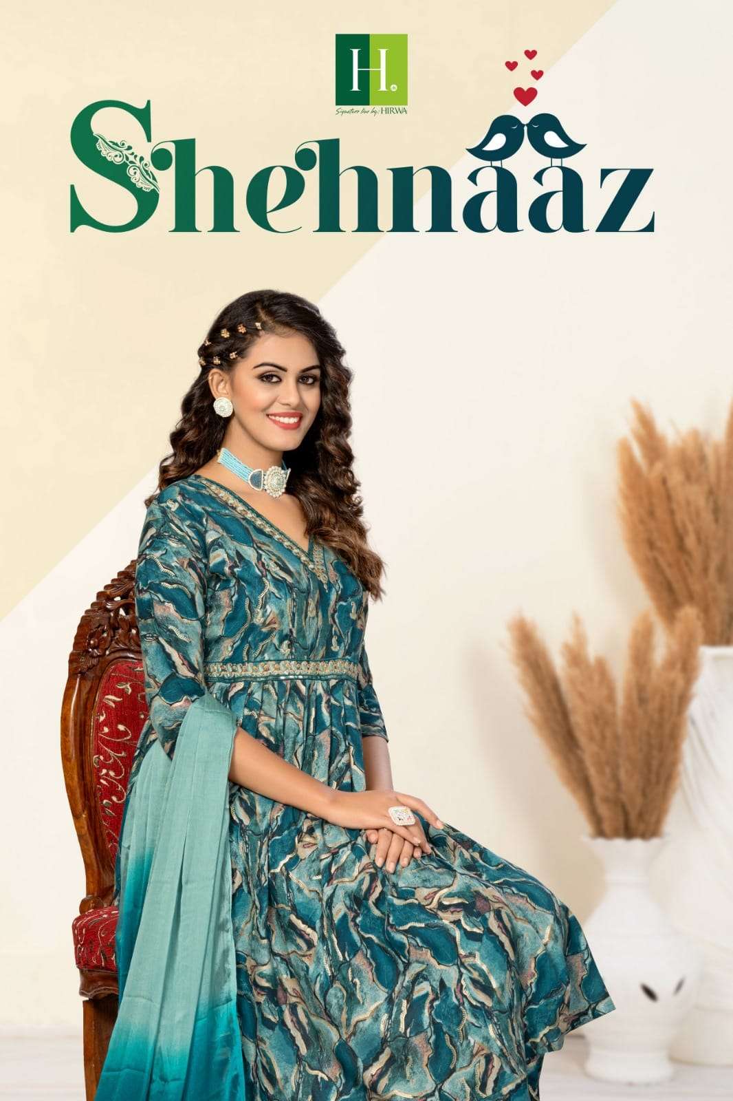 shehnaaz hirwa 101-106 series designer fancy traditional alia cut kurti set wholesaler surat