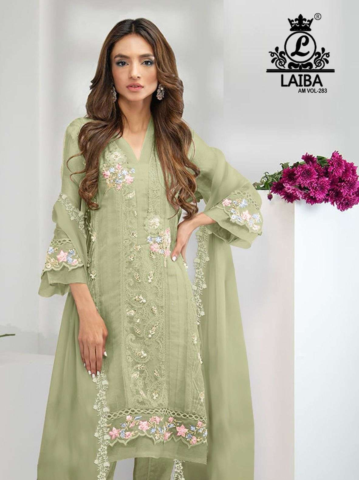 am vol-283 laiba colour series latest readymade pakistani salwar kameez wholesaler surat gujarat