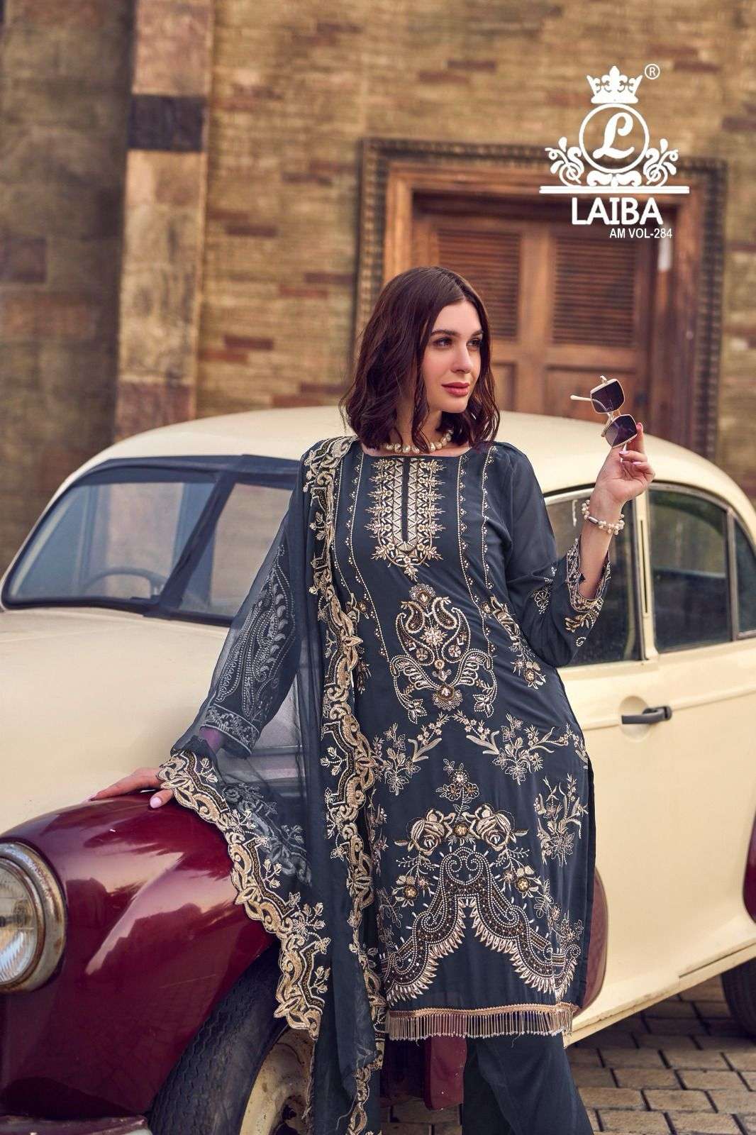 am vol-284 laiba colour series latest readymade pakistani salwar kameez wholesaler india gujarat