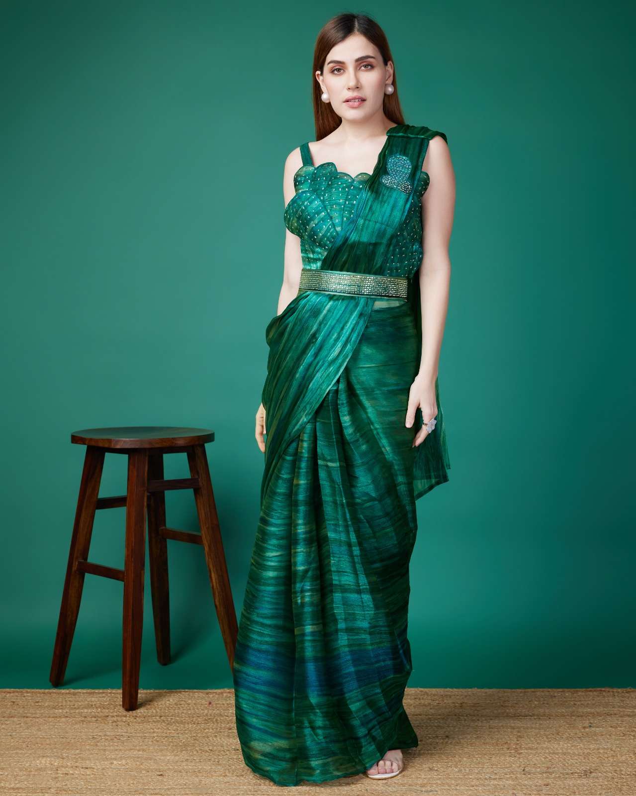 amoha trendz kat218 colour series by amoha designer ready to wear wedding saree wholesaler surat gujarat