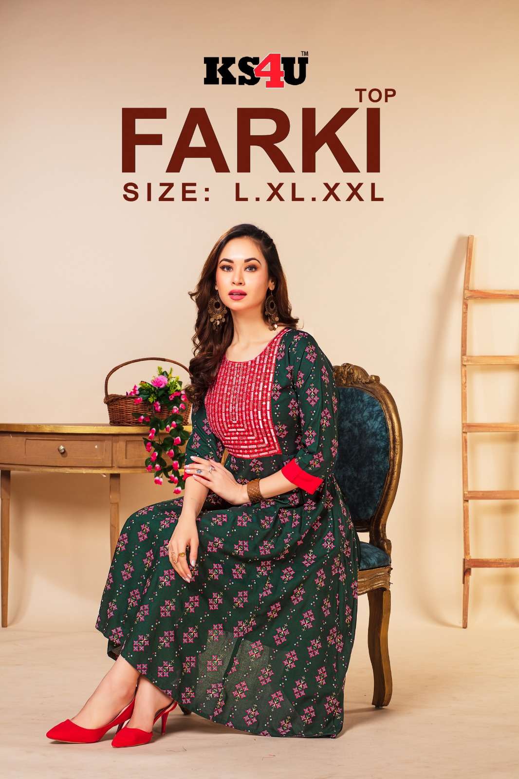 farki ks4u 101-106 series designer fancy kurti at wholesaler price surat gujarat