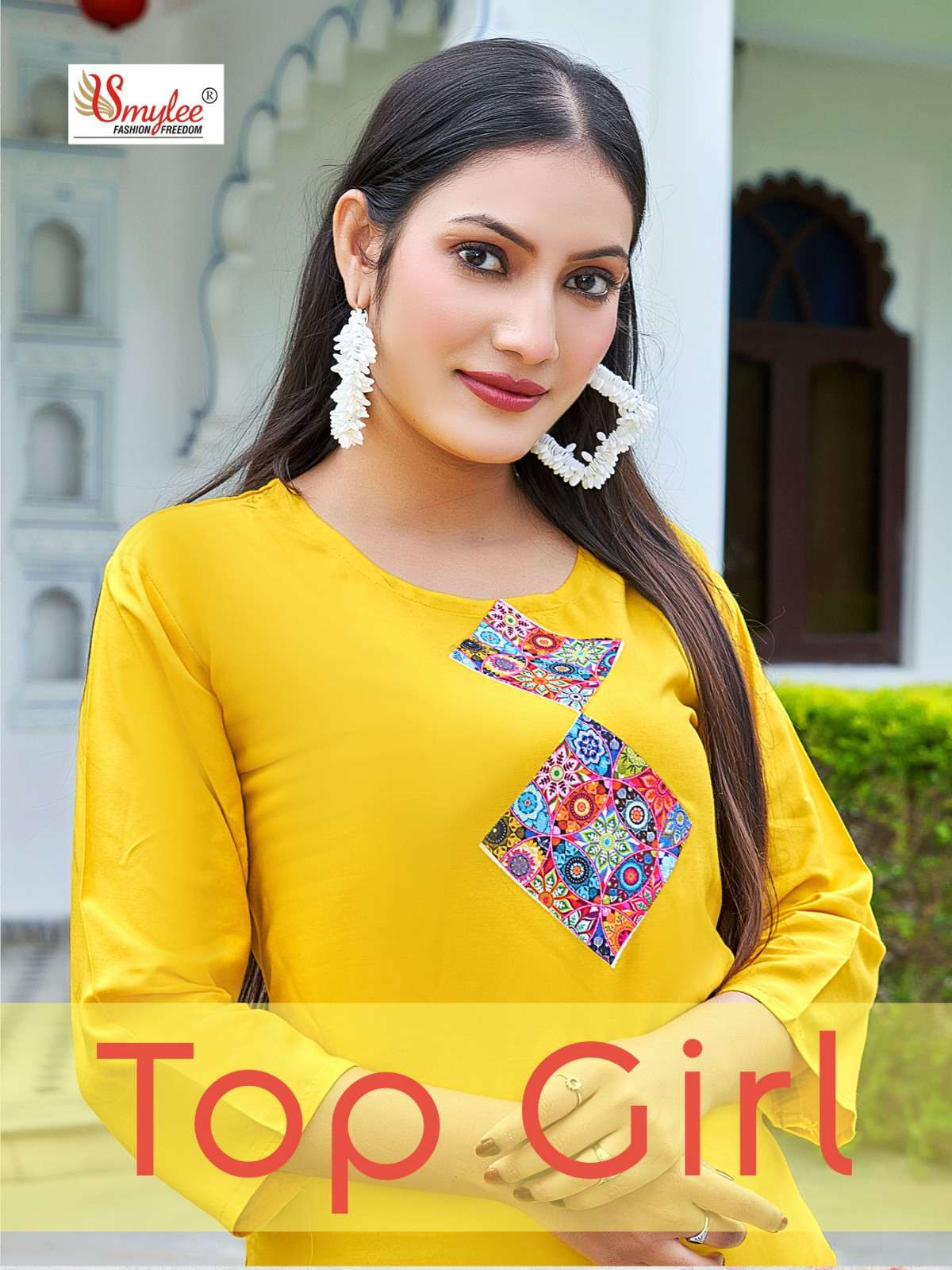 top girl smylee fashion series designer fancy top and pant set at  wholesaler rate surat gujarat