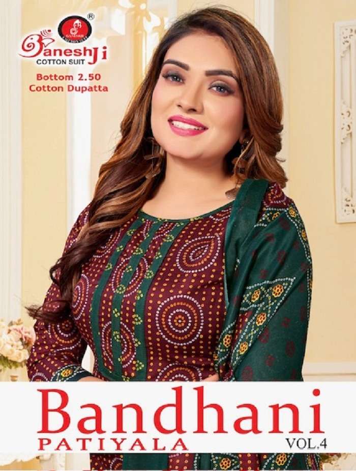 bandhni vol-4 ganeshji 4001-4010 series latest cotton salwar kameez wholesaler surat gujarat