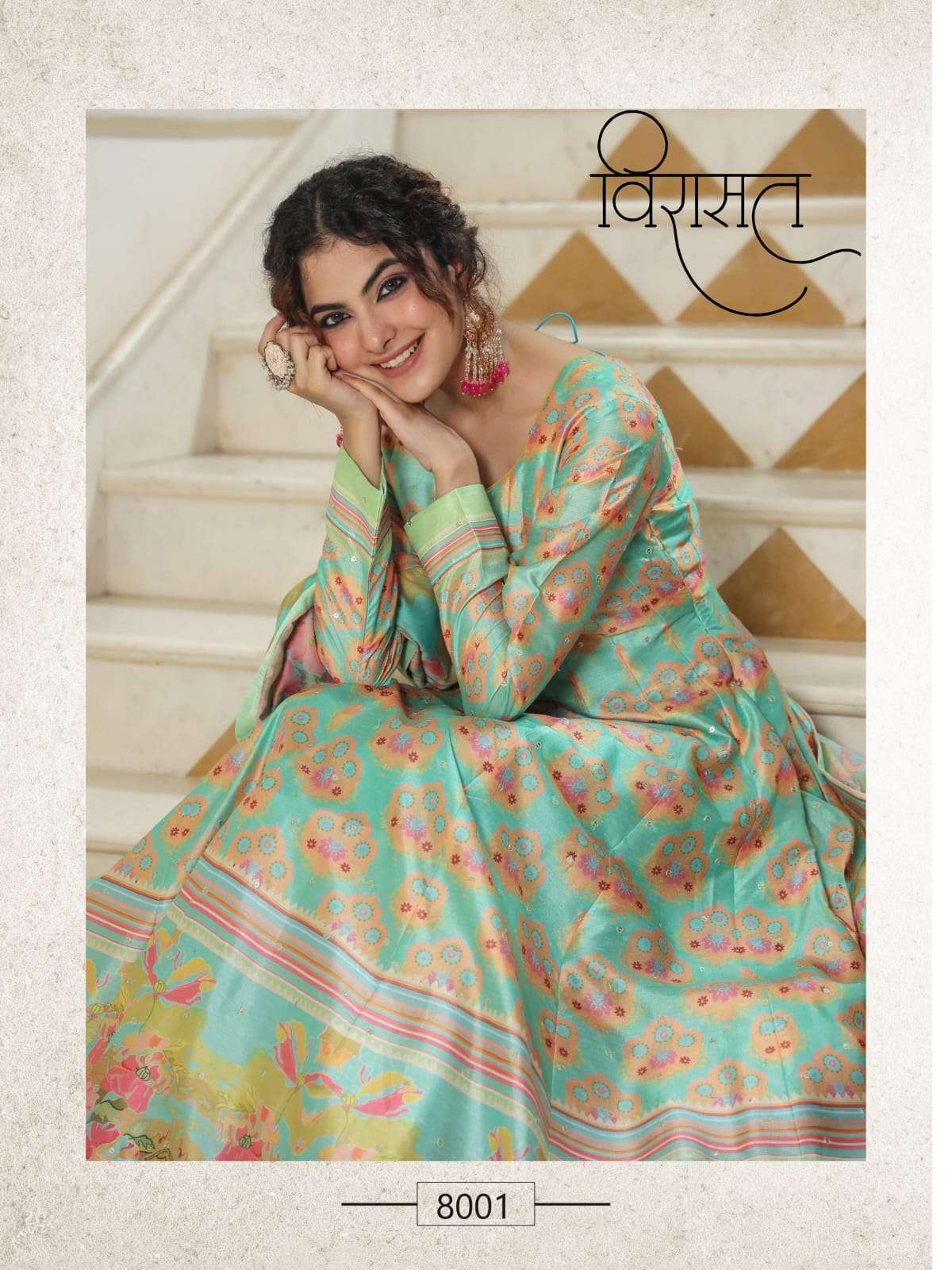 flora virasat 8001-8006 series latest designer wedding wear at wholesaler rate  india surat gujarat