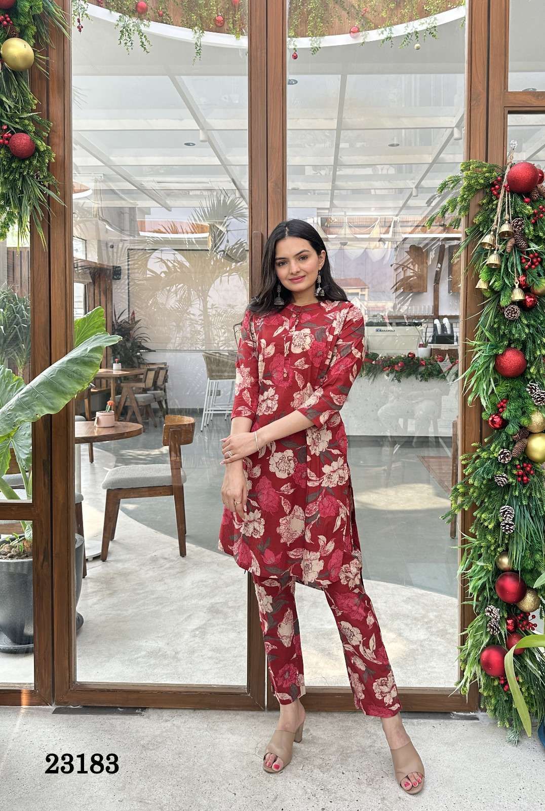 indira apparel 23183 design by indira designer wedding wear casual kurti set wholesaler surat gujarat