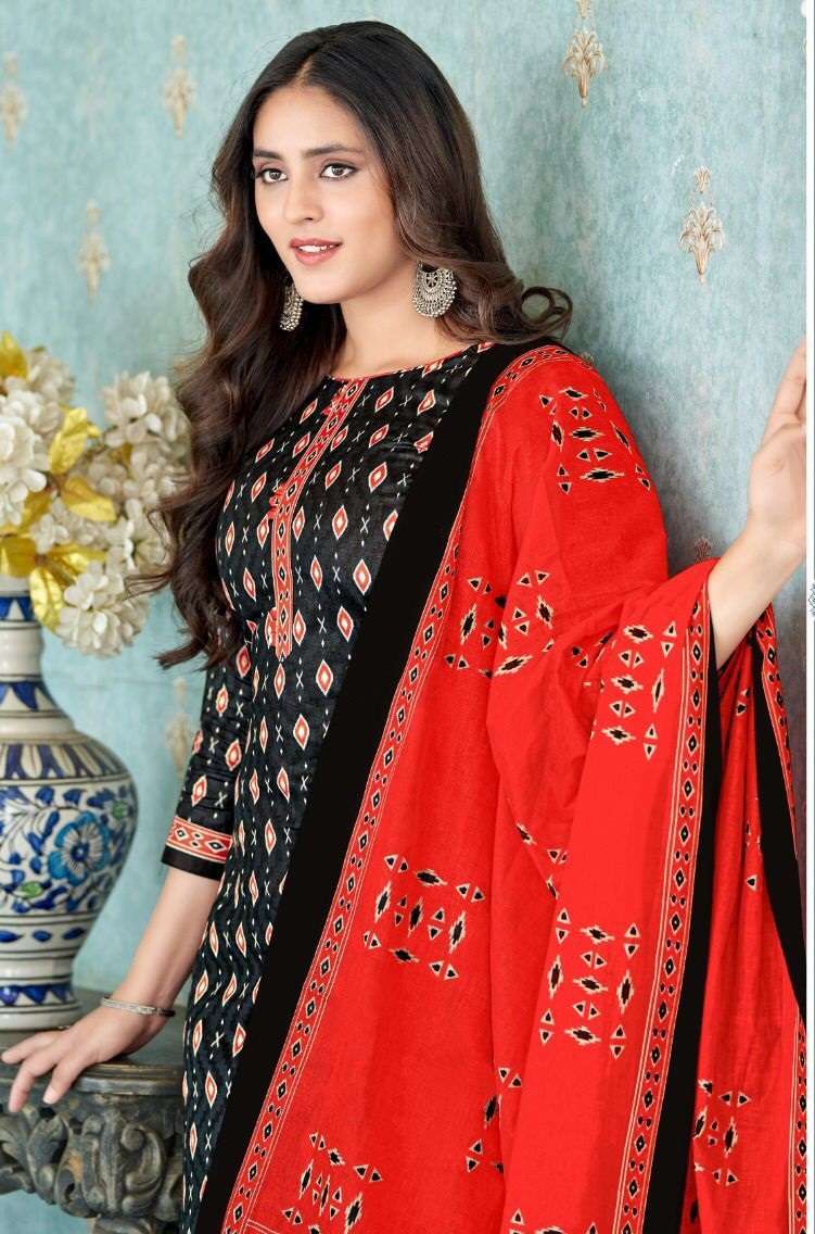 kala batik+ikkat tarika creation 5401-5412 series designer wedding wear salwar kameez wholesaler surat gujarat
