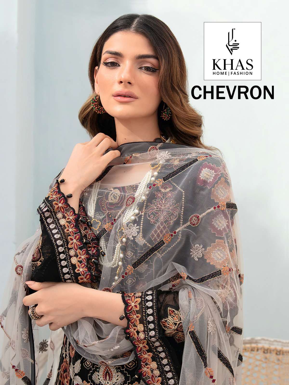 Khas chevron 900-902 series georgette embroidery work pakistani suits collection at wholesale price