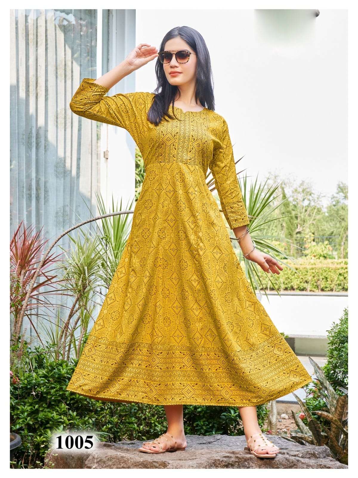 namrata rangjyot 1001-1010 designer fancy floor length kurti set at wholesaler price india gujarat