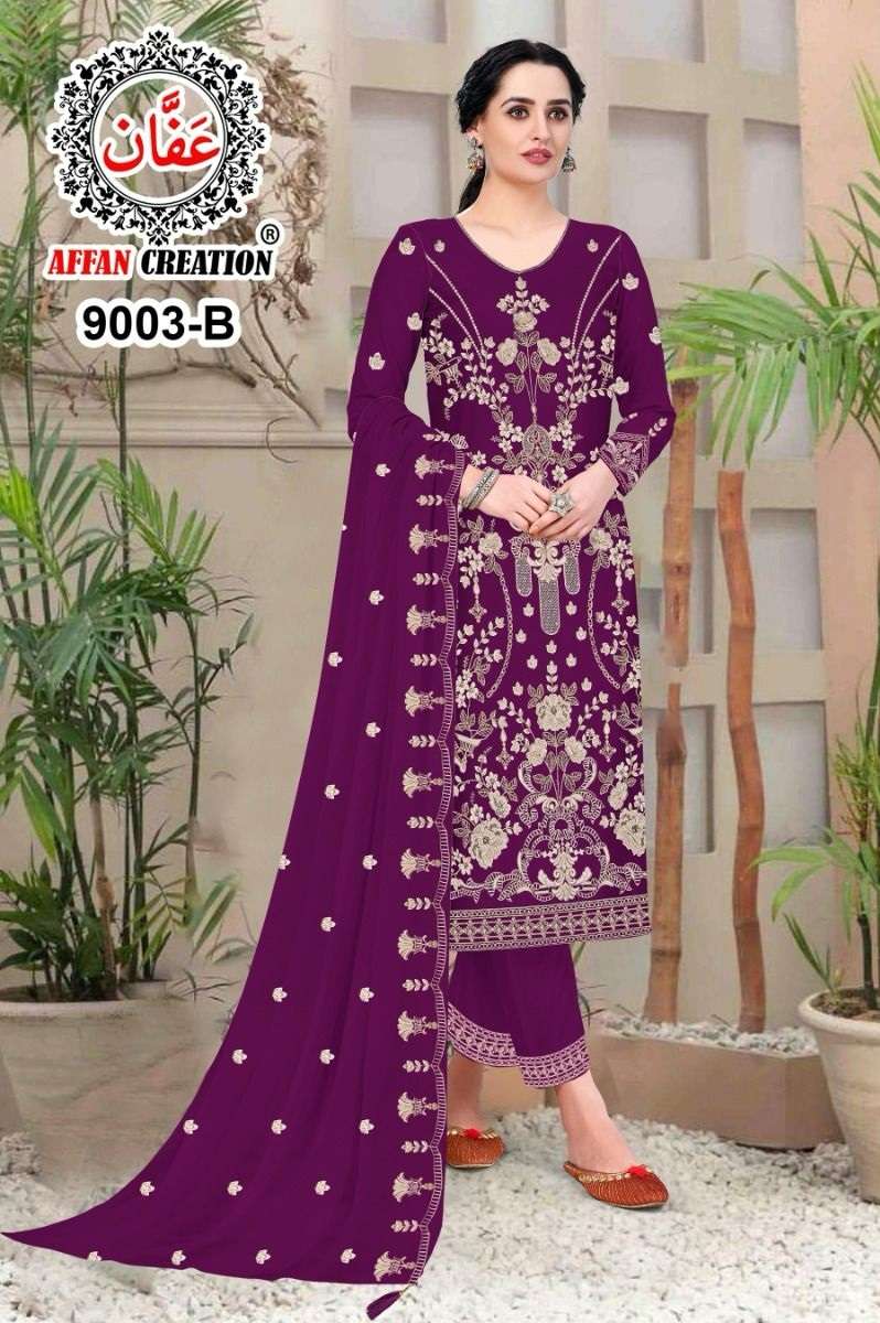 affan creation 9003 colour series by affan creation designer pakistani salwar kameez wholesaler surat gujarat india