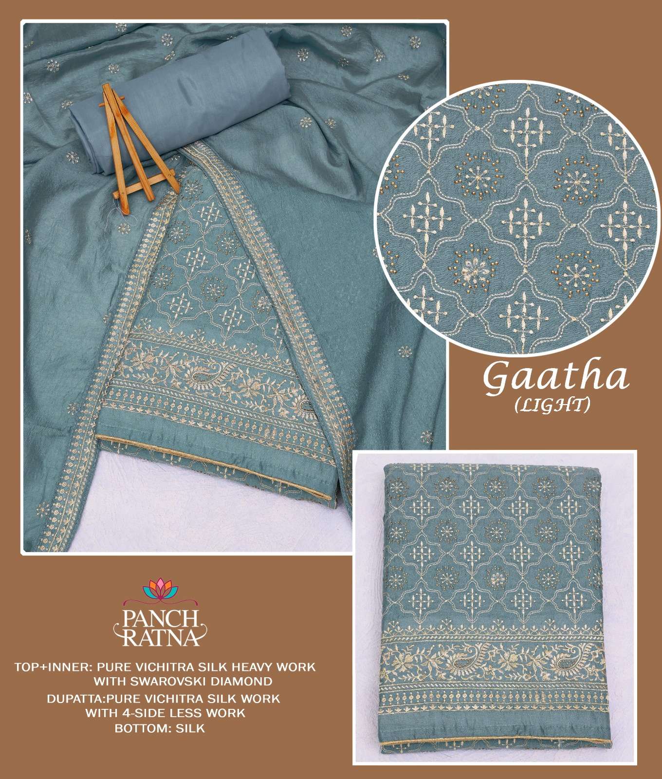 gaatha by panch ratna designer pakistani salwar kameez wholesaler surat gujarat