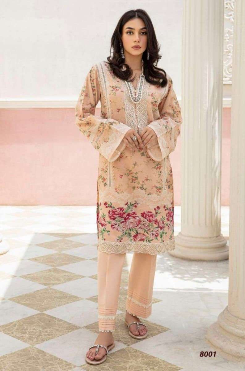 jainee vol-8 agha noor 8001-8006 series latest pakistani salwar kameez wholesaler surat gujarat