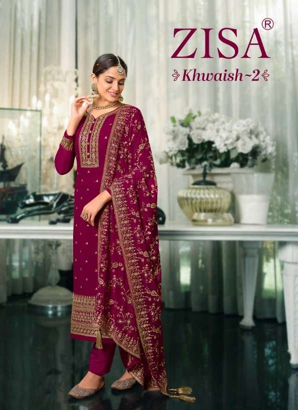  khwaish vol-2 meera zisa13701-13706 series latest fancy designer pakistani salwar kameez wholesaler surat gujarat