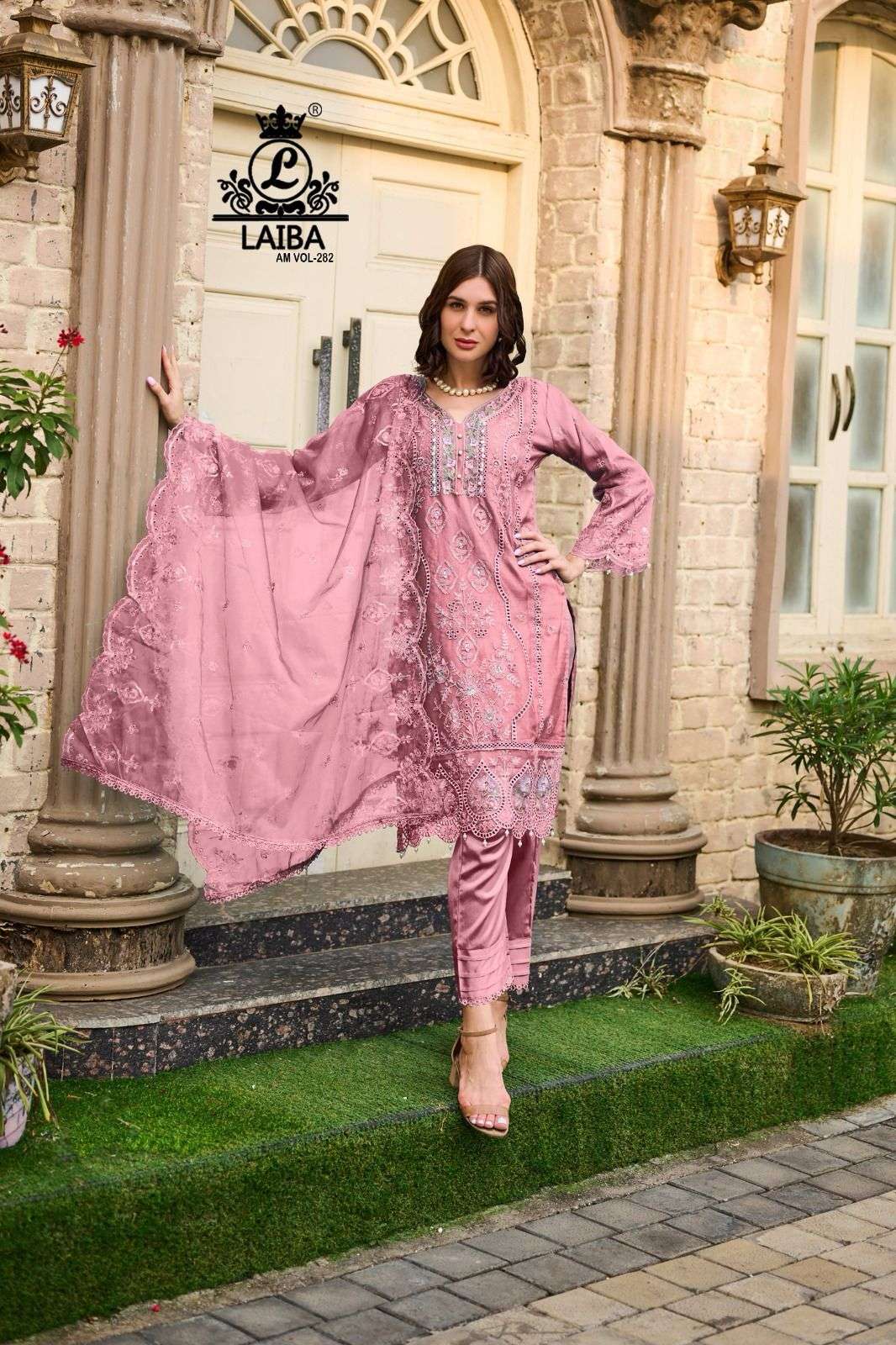 laiba am vol-282 series by laiba latest readymade pakistani salwar kameez wholesaler surat gujarat
