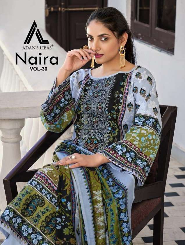 naira vol-30 adan libas 30001-30010 series latest fancy designer pakistani salwar kameez wholesaler surat gujarat