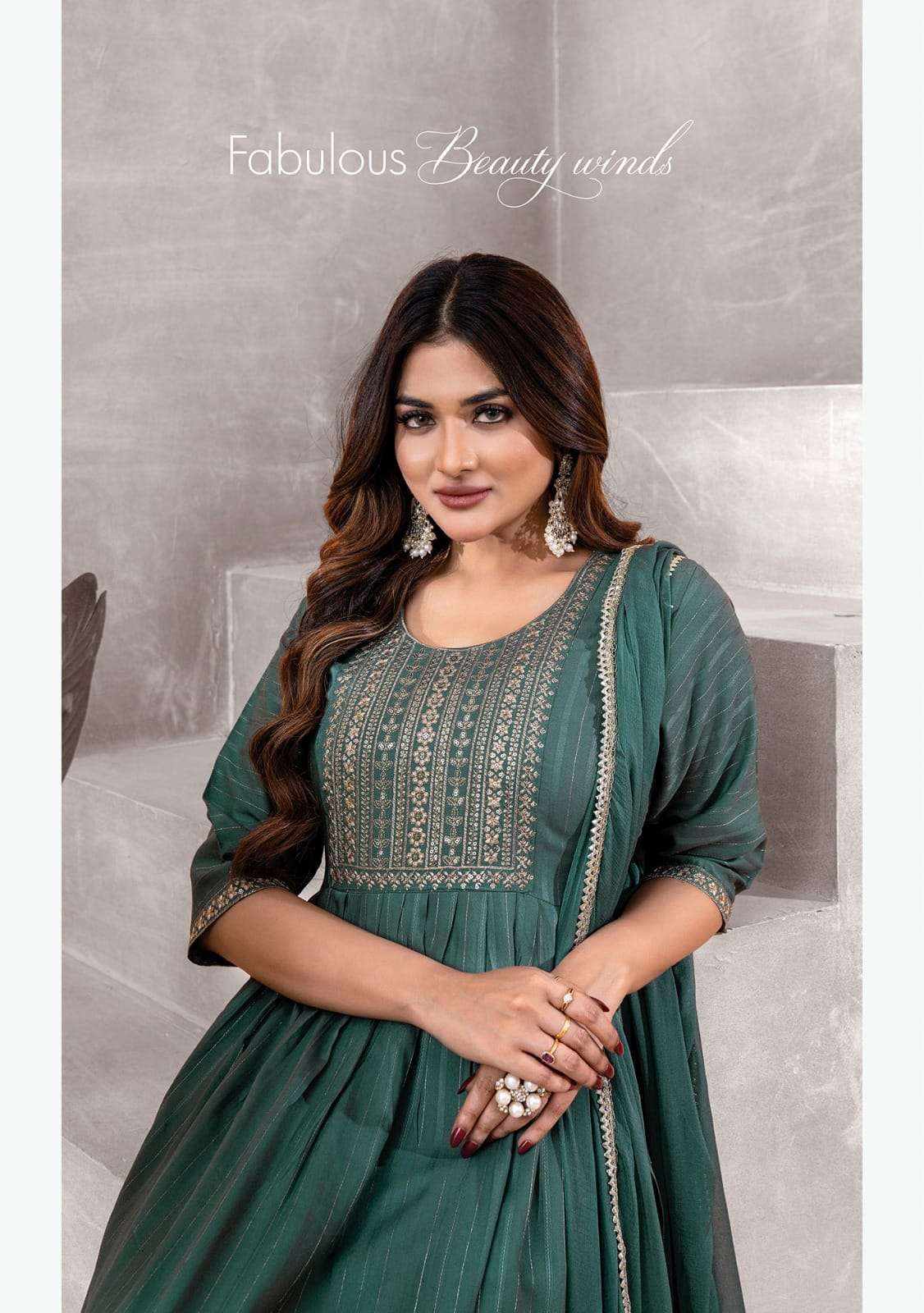 pearl naira wanna fab 101-104 series latest designer kurti set wholesaler surat gujarat