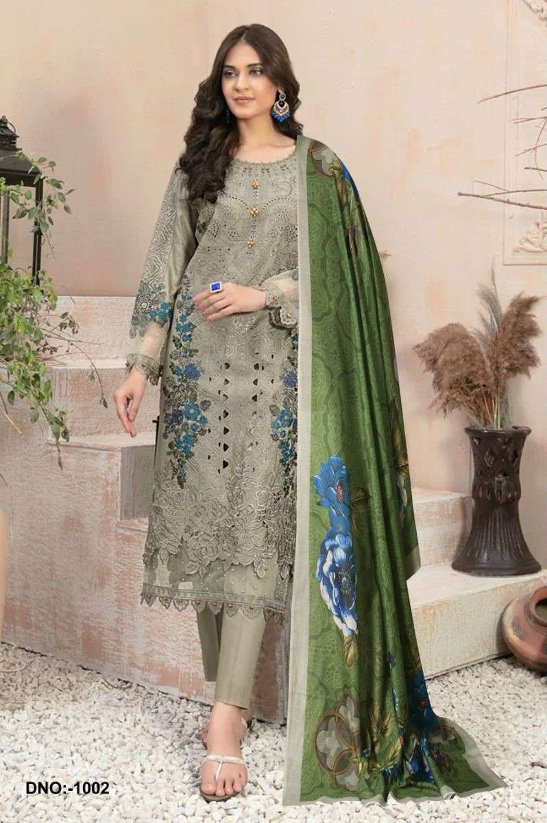 adan libas 1001-1004 series by firdous pure cotton designer dress material catalogue online wholesaler surat