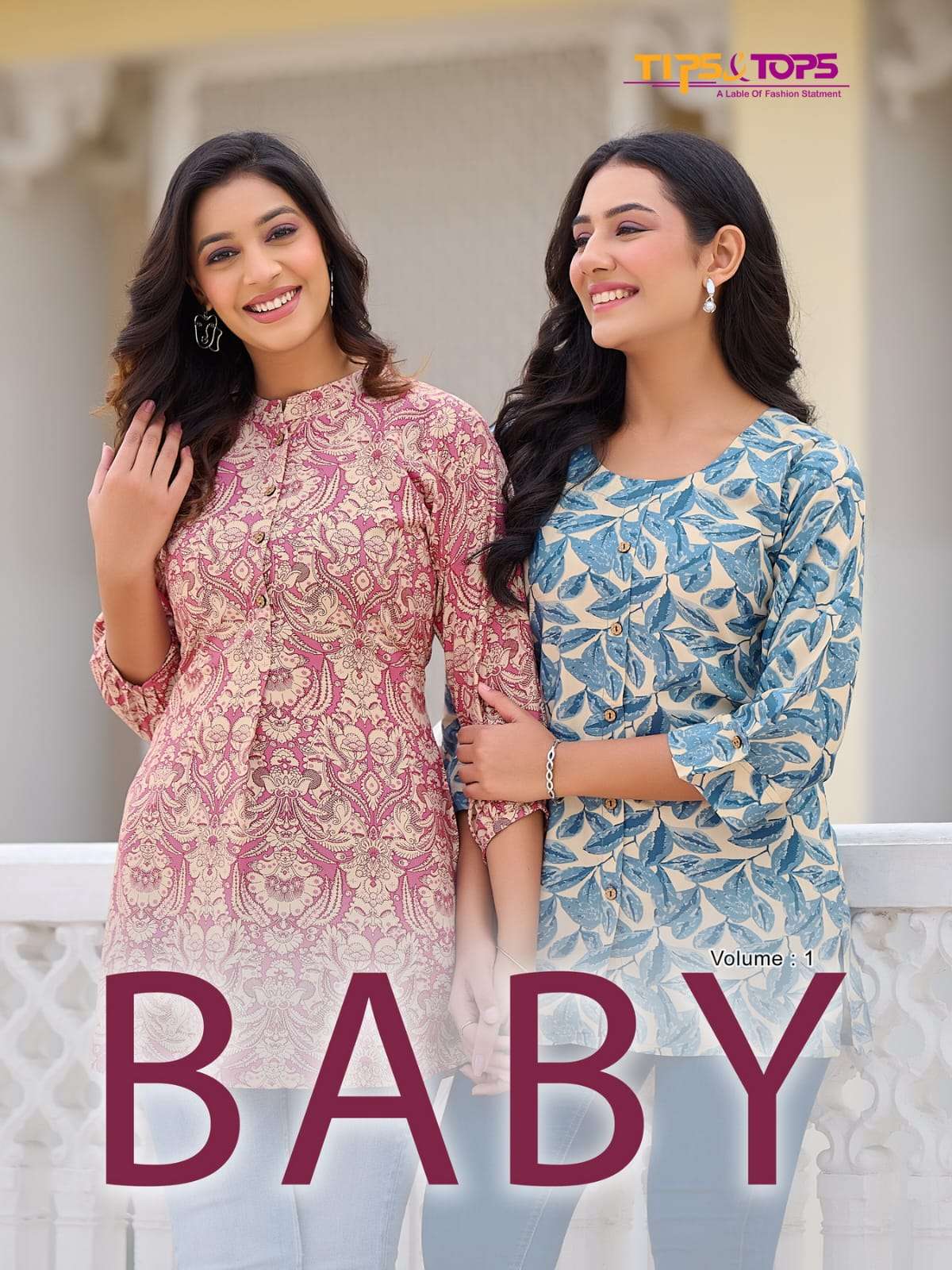 baby vol-1 by tips&tops rayon designer fancy short tops catalogue online dealer surat gujrat 