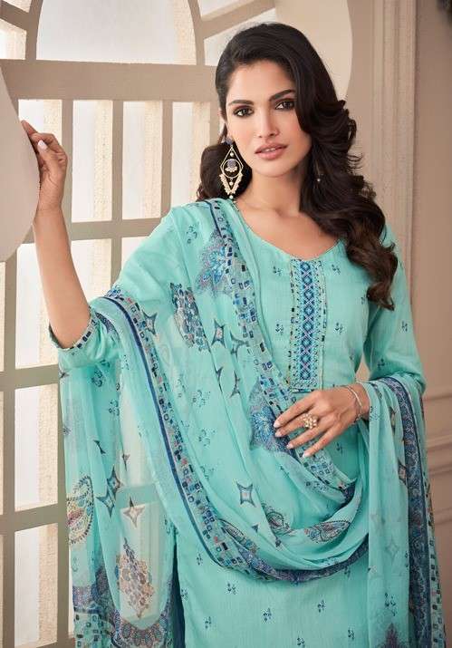 biba 1001-1008 series by leela jam satin collection with pure chiffon dupatta catalogue manufacturer surat