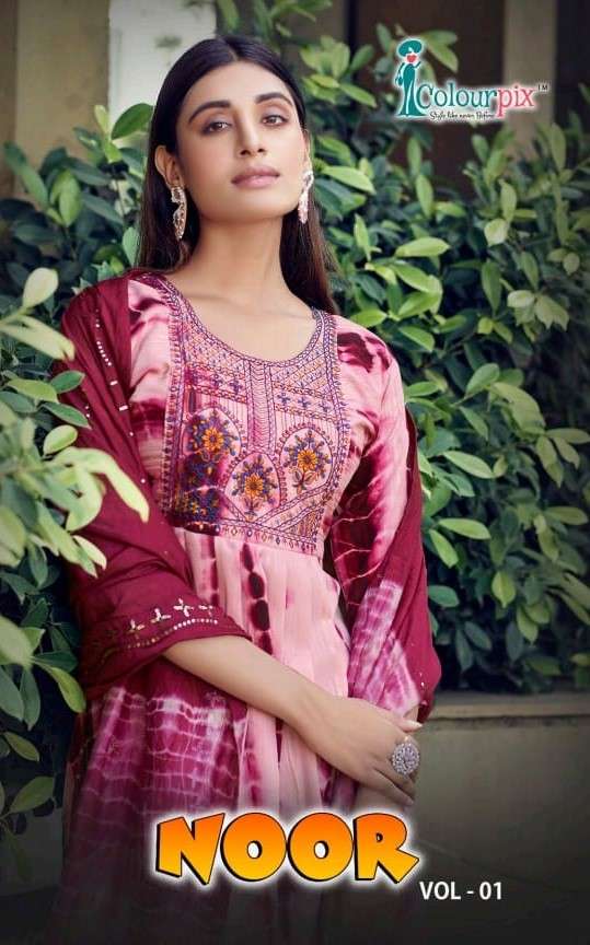 colourpix noor vol 1 designer heavy viscose shiboori printed raedy made salwar kameez wholesale dealer surat