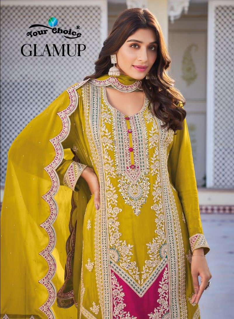 glamup by your choice 1001-1004 series straight with sharara festive collection surat gujrat 