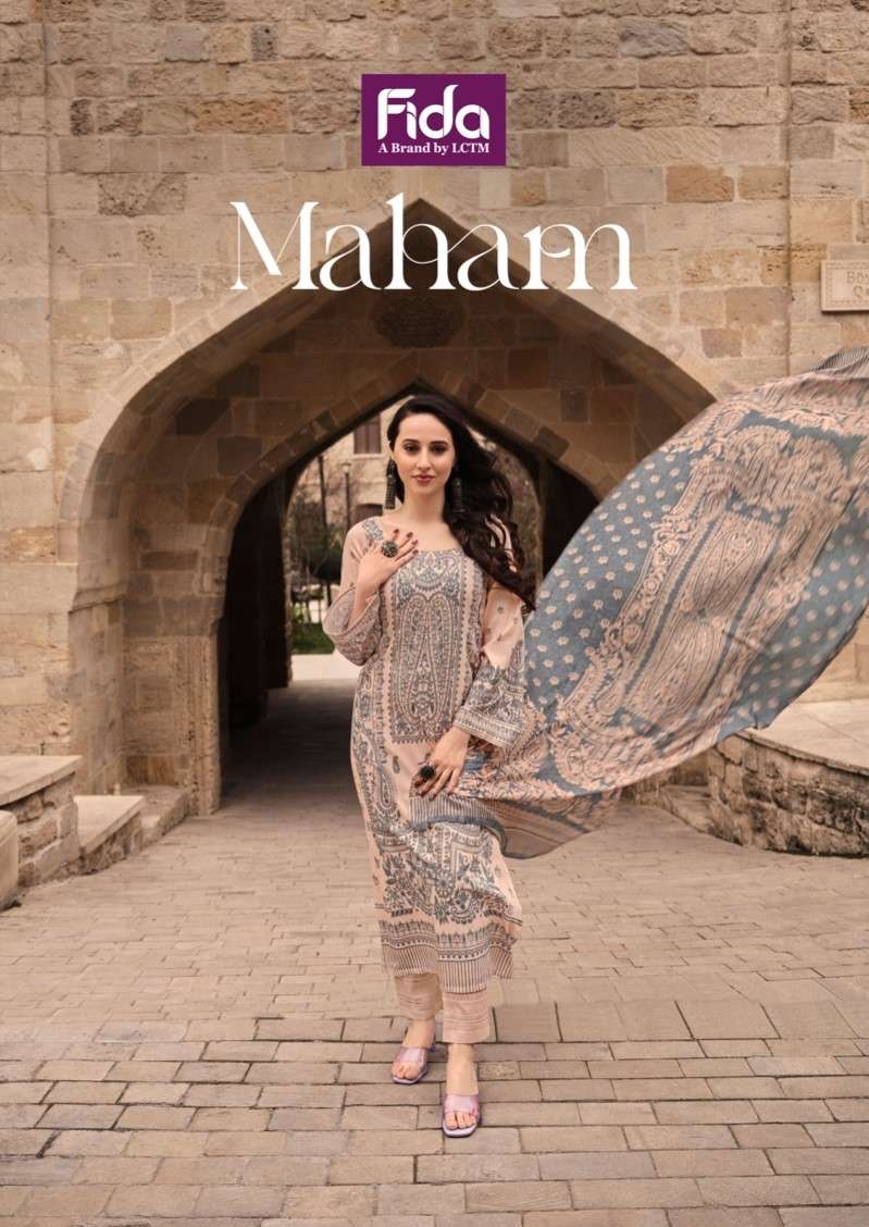 maham 1001-1006 series by fida pure cotton designer unstich suits collection at best price surat gujrat