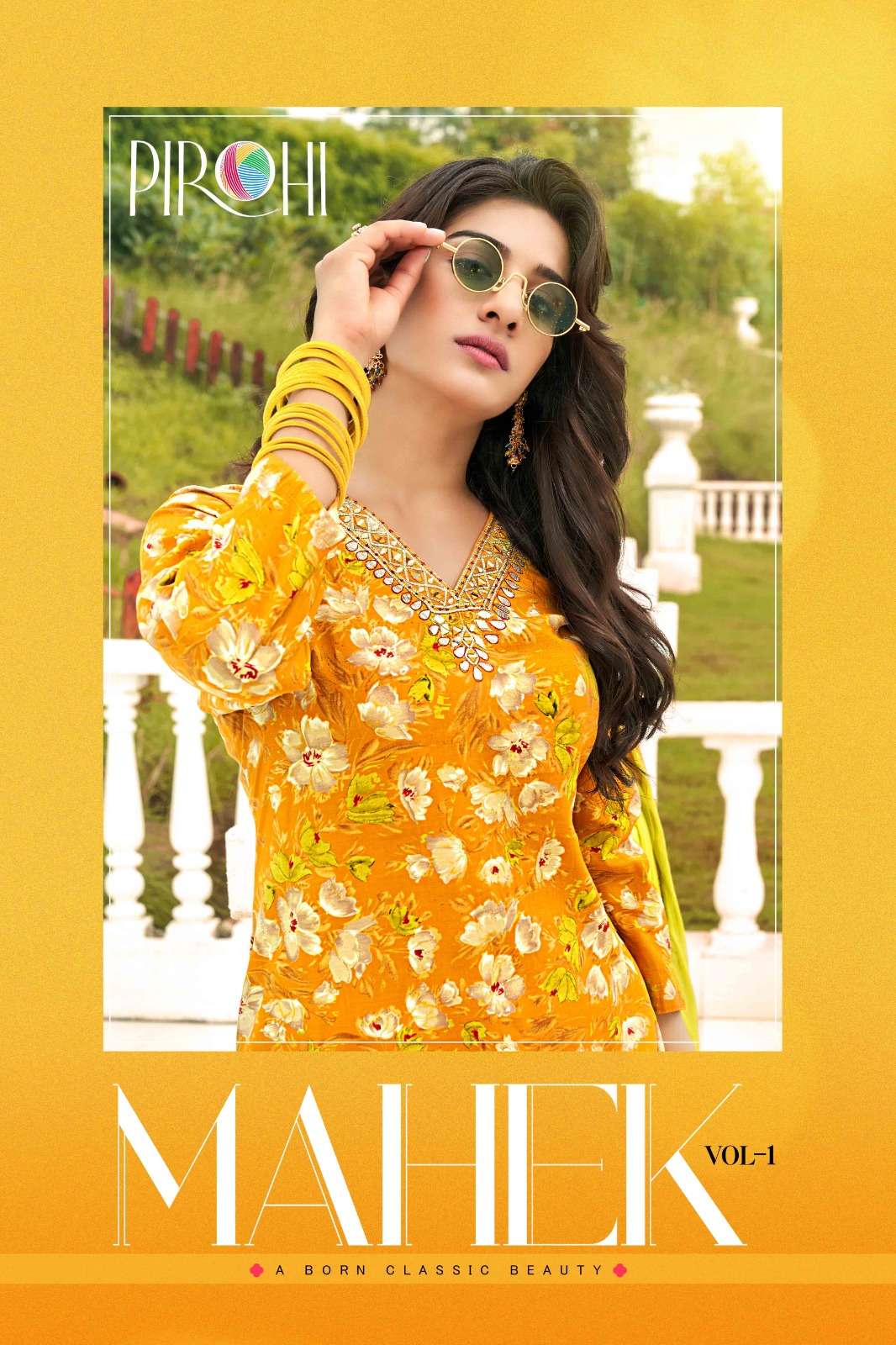 mahek vol-1 by pirohi 20001-20004 series premium modal foil print top with afghani bottom with dupatta catalogue surat gujrat 