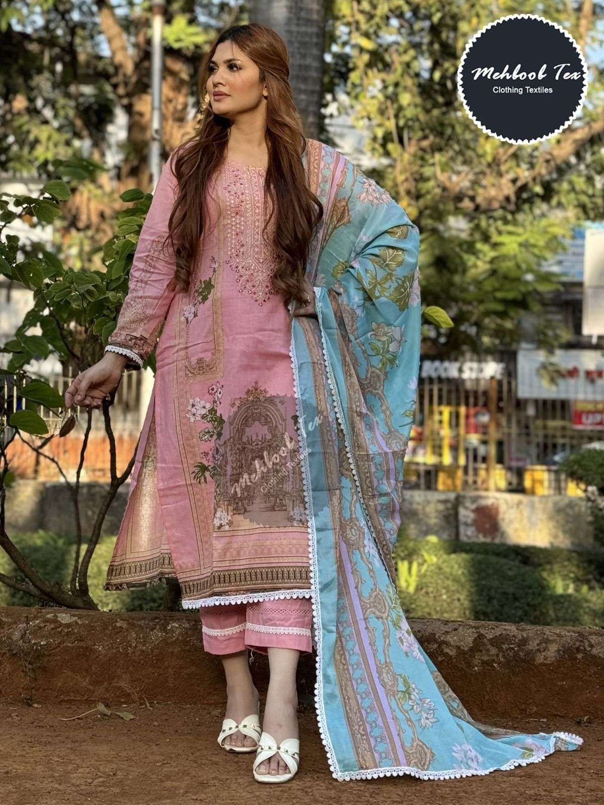 mehboob tex 1226 cotton self embroidred designer pakisatni suits collection buy online best rate surat 