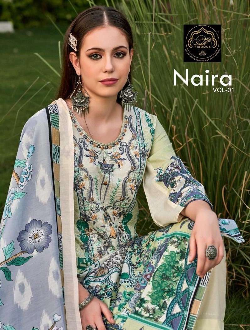 naira vol-1 by firdous 1001-1006 series pure cotton designer salwar kameez catalogue manufacturer surat gujrat